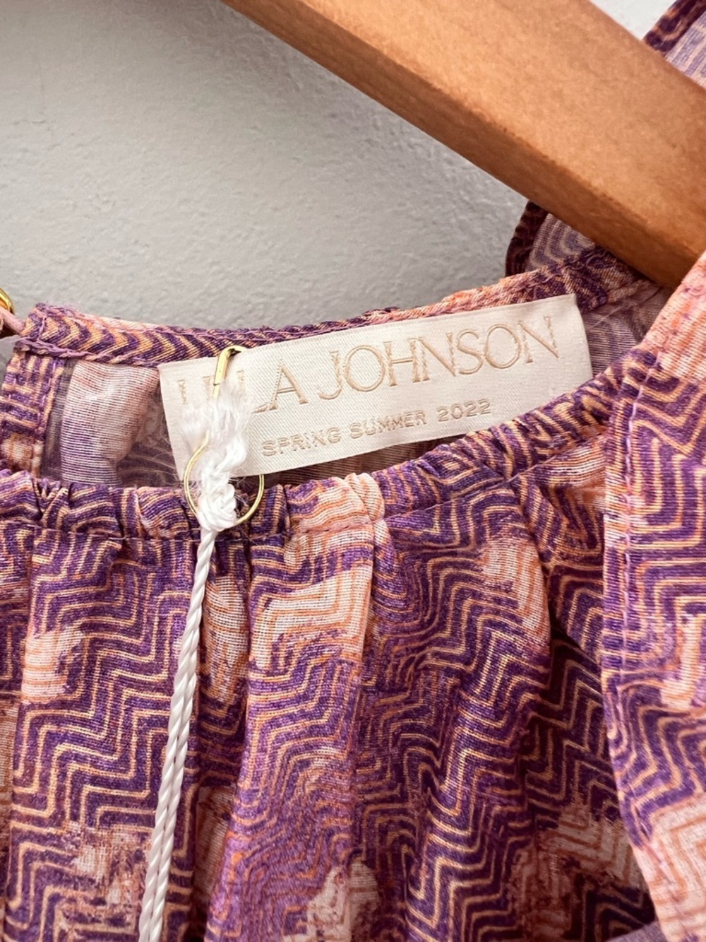 NWT Ulla Johnson Lavender Dot Print Manon Silk Top  Blouse Size 6 Short Sleeve. - Picture 5 of 12
